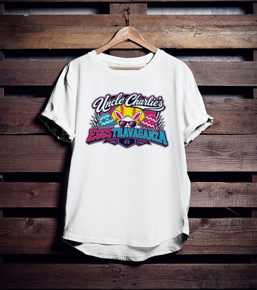 Uncle Charlie's Eggstravaganza Softball Easter Bunny Sunglasses T-Shirt