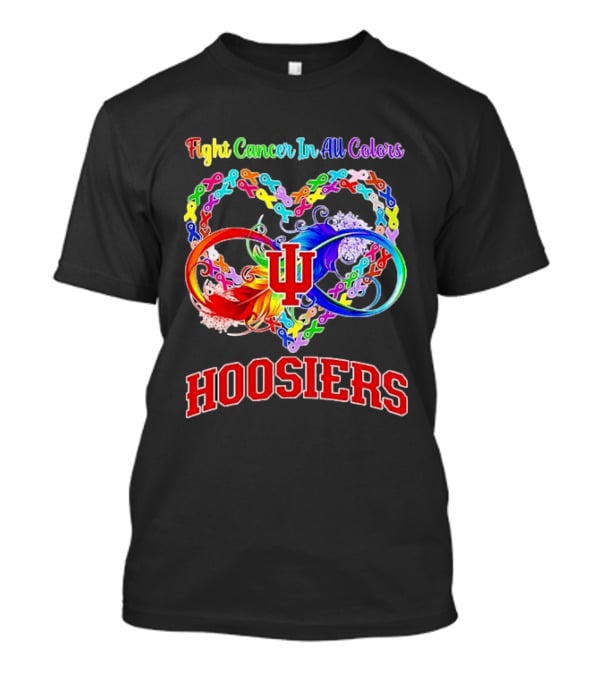 Hoosiers Fight Cancer In All Colors With Heart Symbol And Interlocking Chains T-Shirt