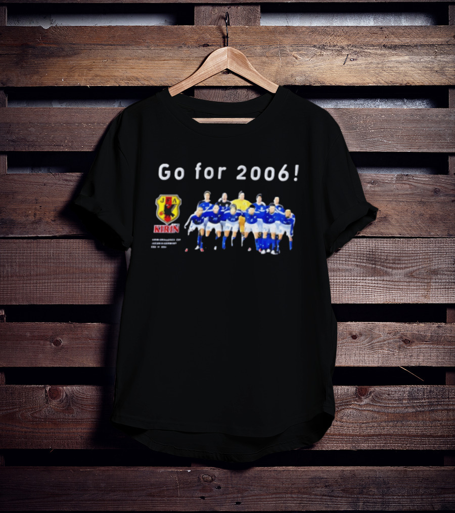 Japan National Football Team Go For 2006 JFA Kirin Soccer Team Photo Blue Jerseys T-Shirt