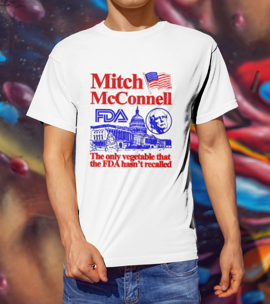 Mitch McConnell FDA Capitol Building USA Flag Vegetable Recall T-Shirt