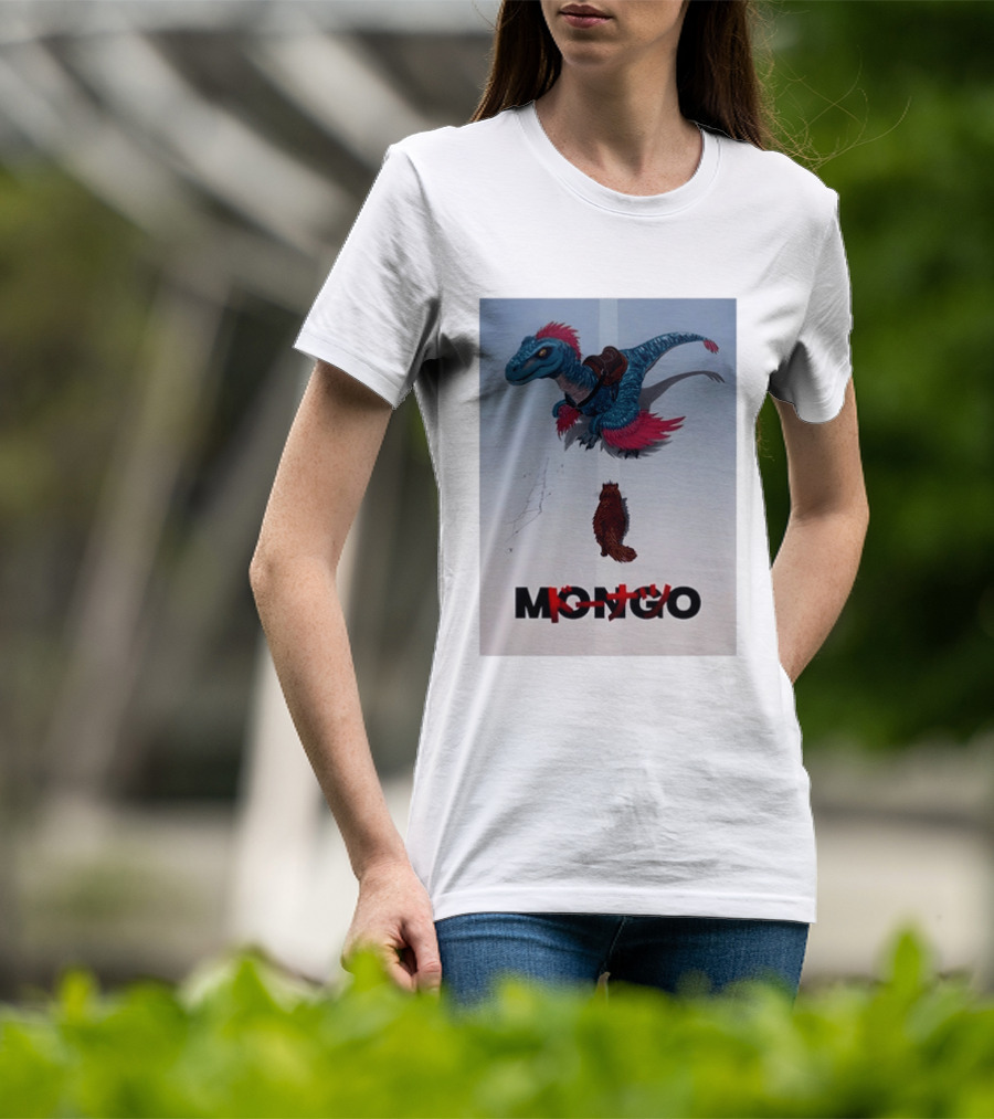 Mongo The Raptor Dinosaur And Cat Fantasy Adventure T-Shirt
