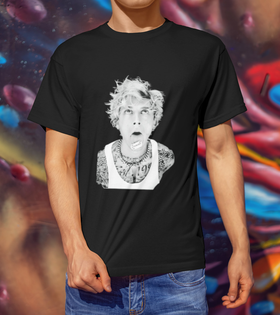 Machine Gun Kelly 1990 Blonde Hair Razor Tongue Tattoo Styling T-Shirt