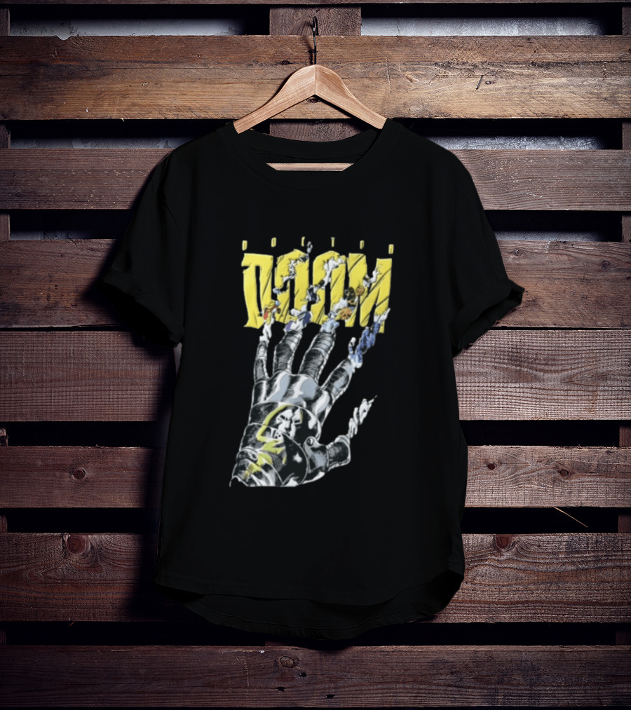 Marvel Doom Metal Gauntlet Ripping Through Paper T-Shirt