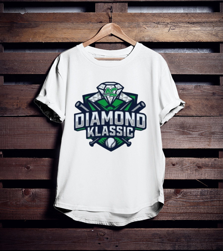 10th Annual ACS Diamond Klassic Softball Event Logo With Crossed Bats And Diamond T-Shirt