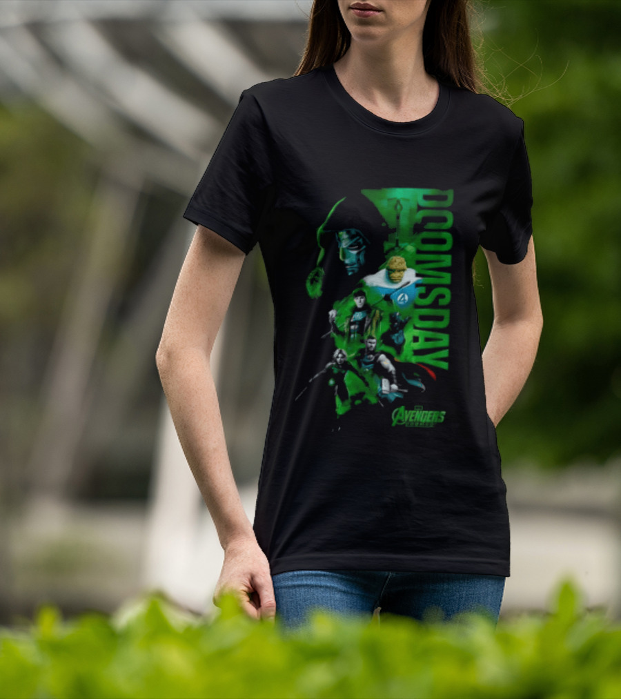 Marvel Studios Doomsday Avengers Assemble Green Toned T-Shirt