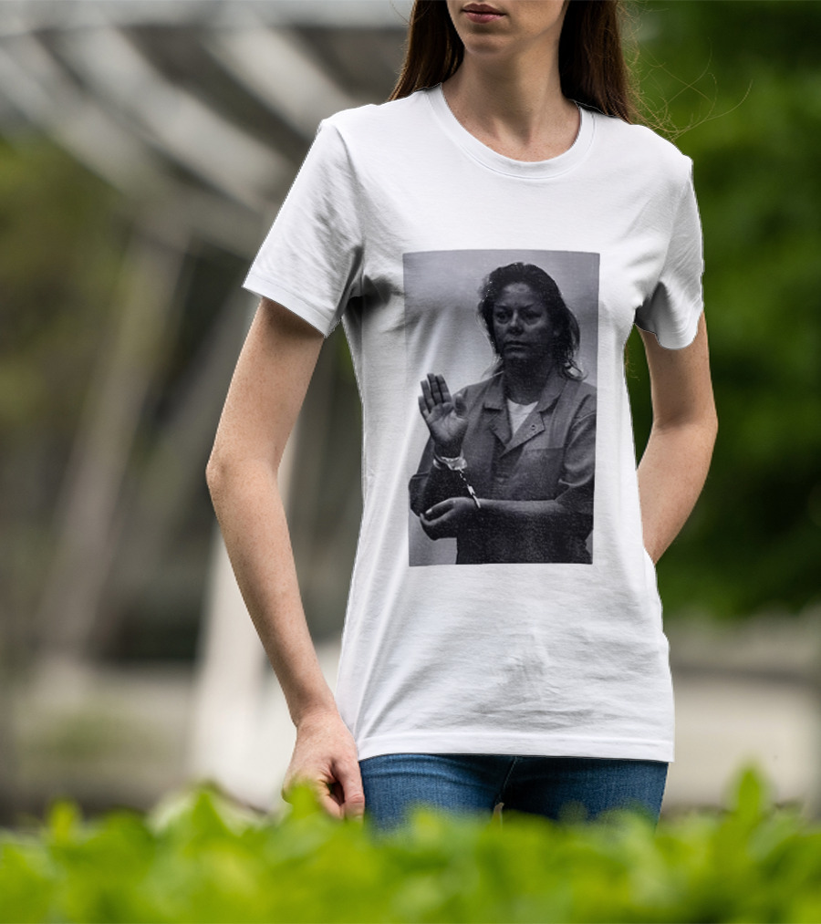 Aileen Wuornos True Crime Handcuffed Raised Hand Political Image T-Shirt