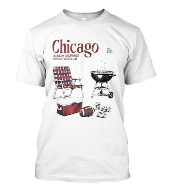 Chicago Sunday Morning Breakfast Club 1920 Charcoal Grill Lawn Chair Cooler T-Shirt