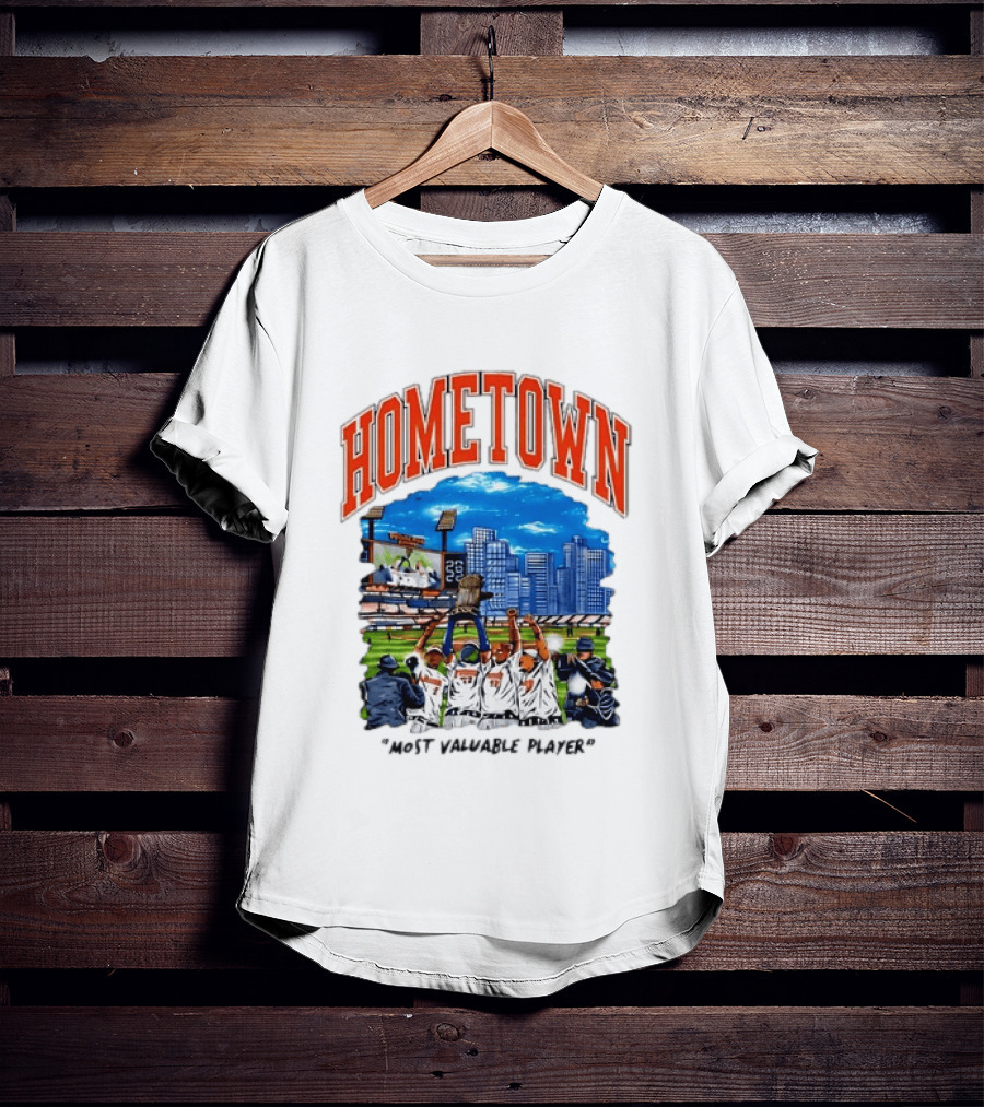 Hometown Most Valuable Player Baseball Celebration Stadium Skyline T-Shirt