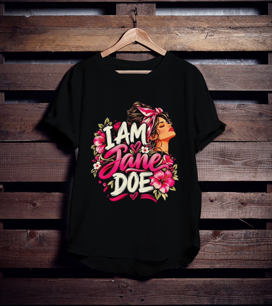 I Am Jane Doe Floral Flowers Woman Empowerment T-Shirt