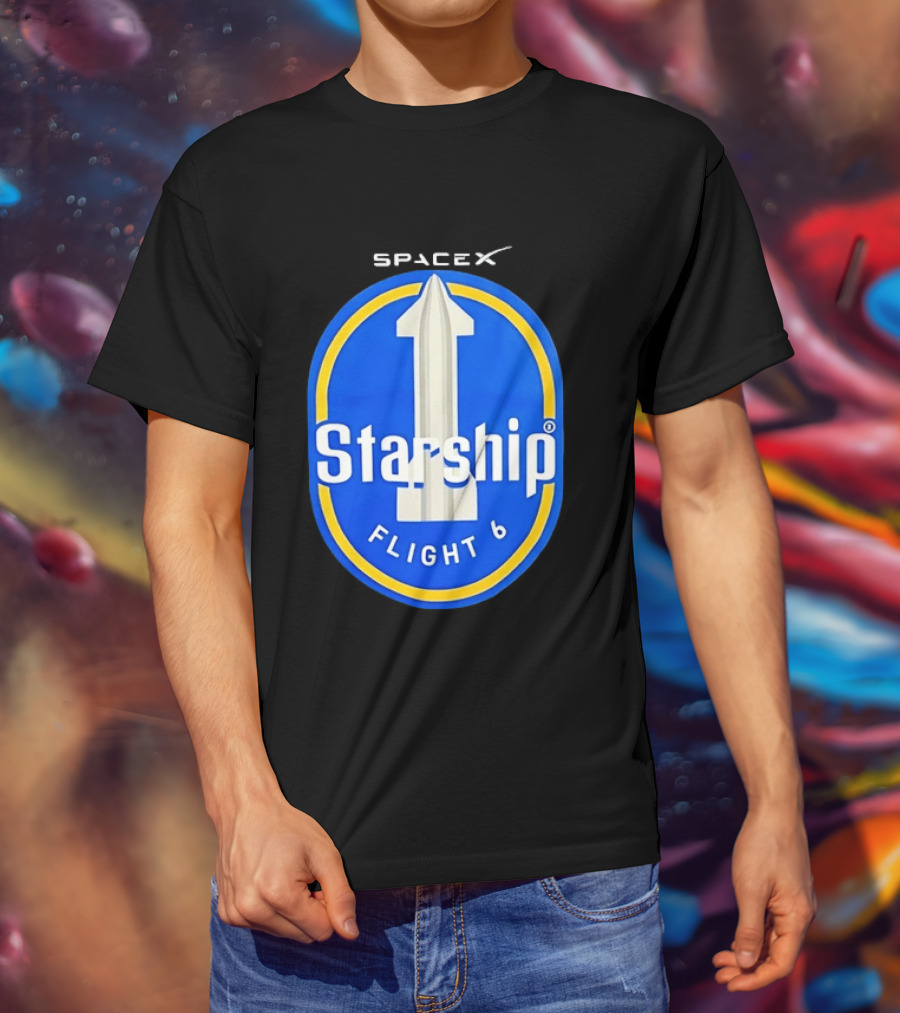 SpaceX Starship Flight 6 Mission Patch Emblem Space Exploration T-Shirt