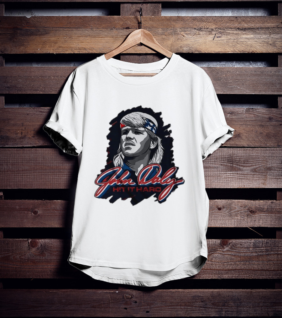 John Daly Hit It Hard Man American Flag Bandana T-Shirt