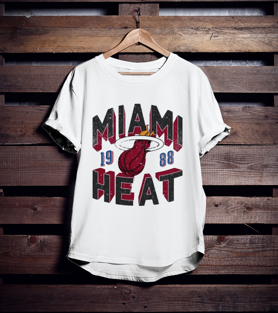 Miami Heat 1988 Flaming Basketball NBA Peace Collective T-Shirt