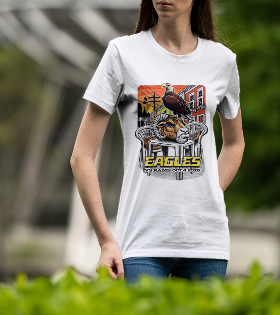 Eagles Vs Rams Oct 4 2026 Philadelphia Skyline T-Shirt