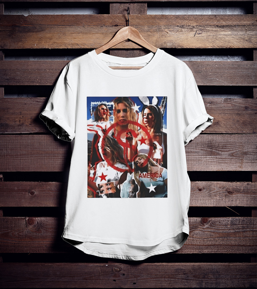 Worst In America Fashion Collage Aesthetic With Stars And Red Circle T-Shirt