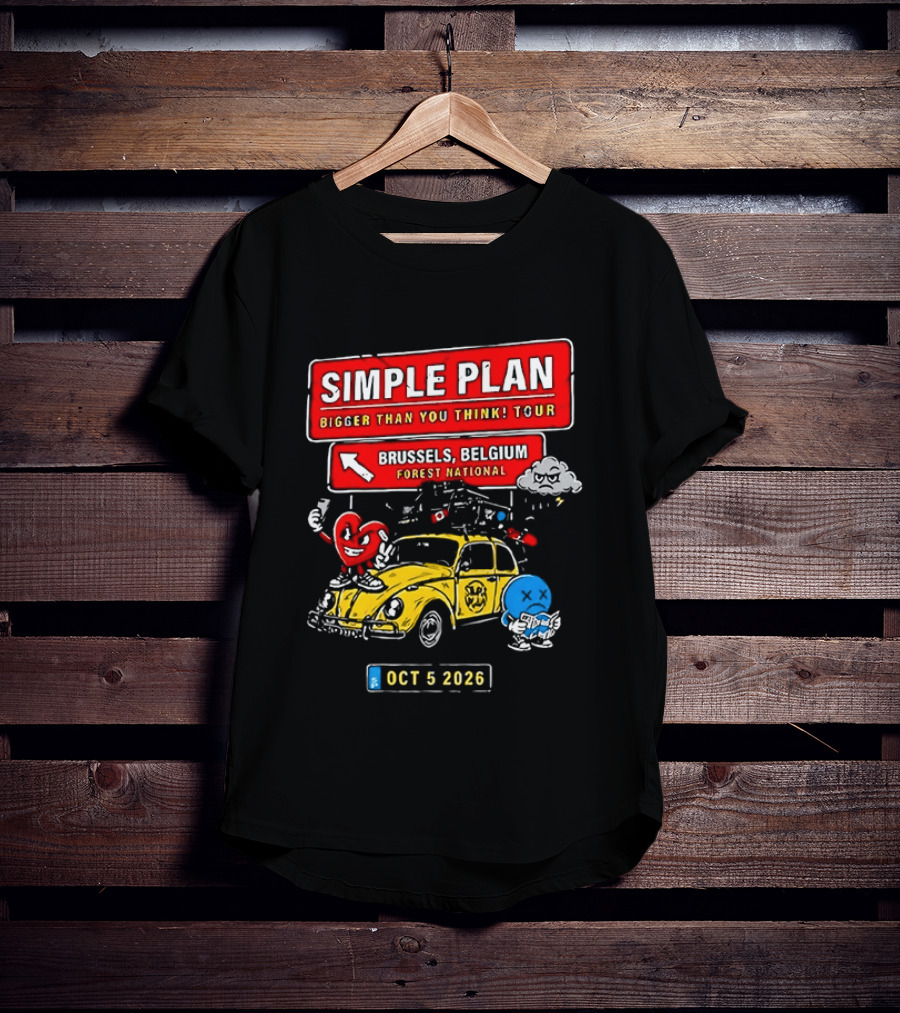 Simple Plan Bigger Than You Think Tour Brussels Belgium Forest National Oct 5 2026 T-Shirt