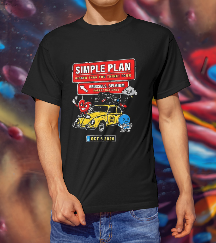 Simple Plan Bigger Than You Think Tour Brussels Belgium Forest National Oct 5 2026 T-Shirt