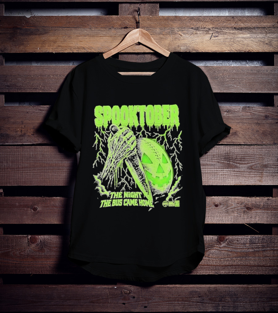 Spooktober The Night The Bus Came Home Halloween Knife Pumpkin Forest T-Shirt