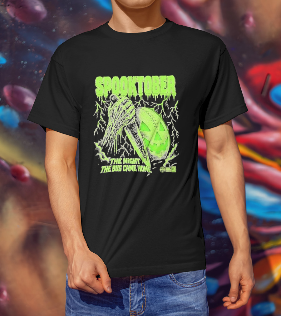 Spooktober The Night The Bus Came Home Halloween Knife Pumpkin Forest T-Shirt
