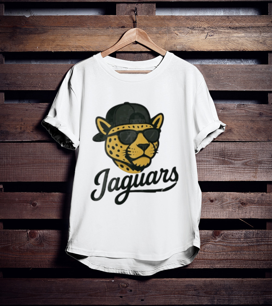Jacksonville Jaguars Cool Jaguar With Cap And Sunglasses T-Shirt