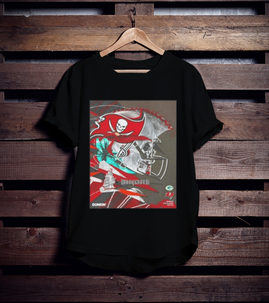 Tampa Bay Buccaneers Vs Green Bay Packers Matchup October 4 2026 Dunkin Promotion T-Shirt