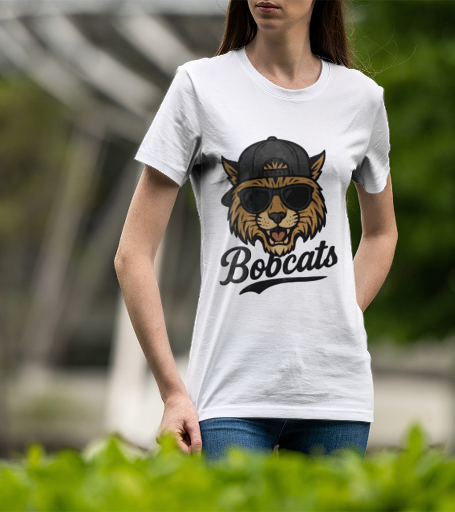 Bobcats Cool Bobcat Sunglasses Baseball Cap T-Shirt