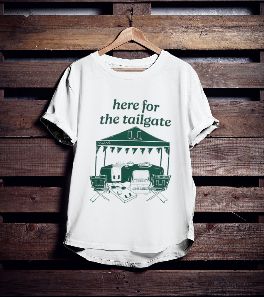 Miami Hurricanes Here For The Tailgate Coral Gables Party Essentials T-Shirt