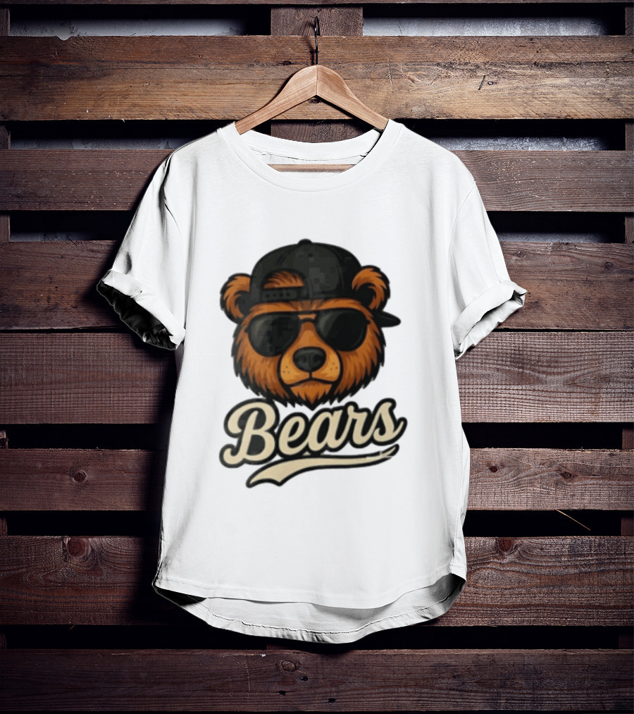 Chicago Bears Cool Bear In Sunglasses And Cap T-Shirt