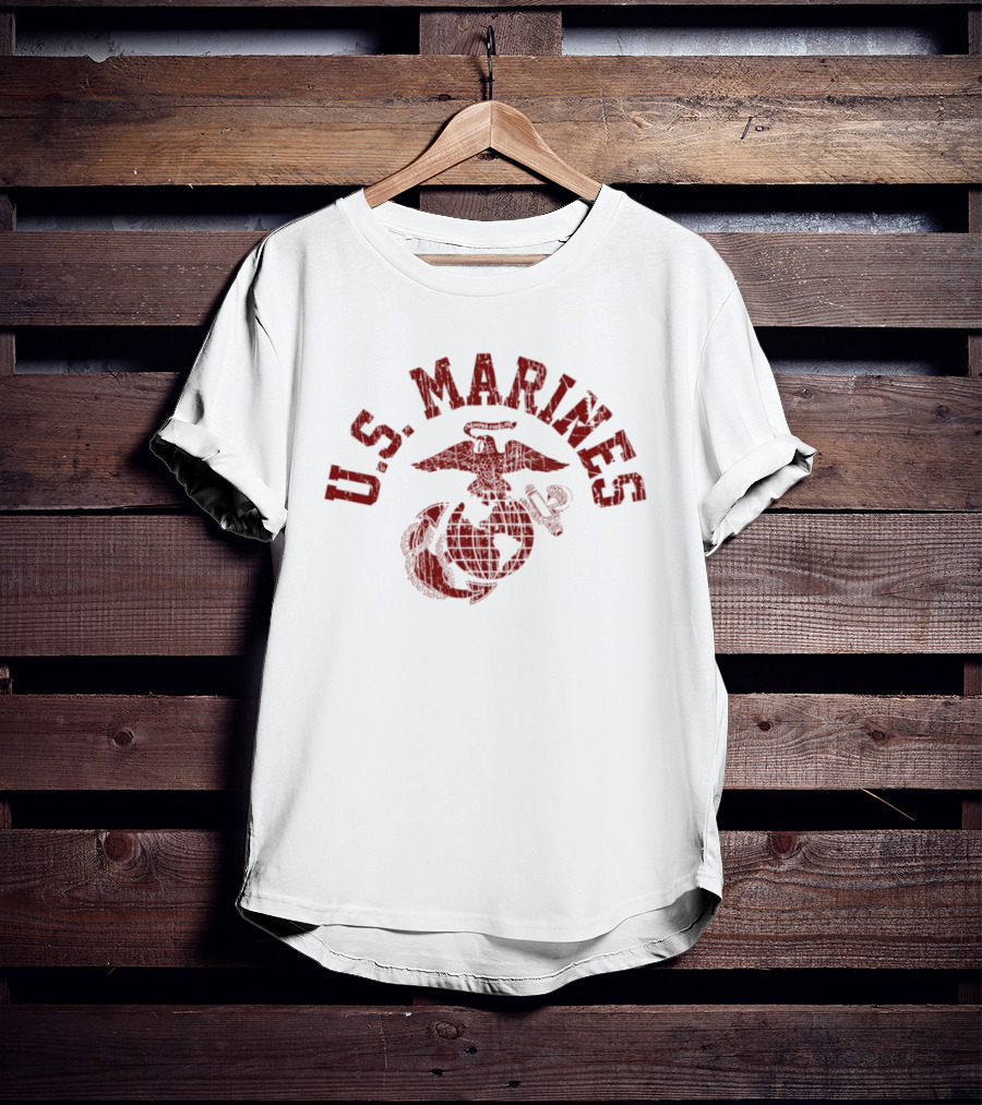Distressed Eagle Globe Anchor U.S. Marines Semper Fidelis T-Shirt