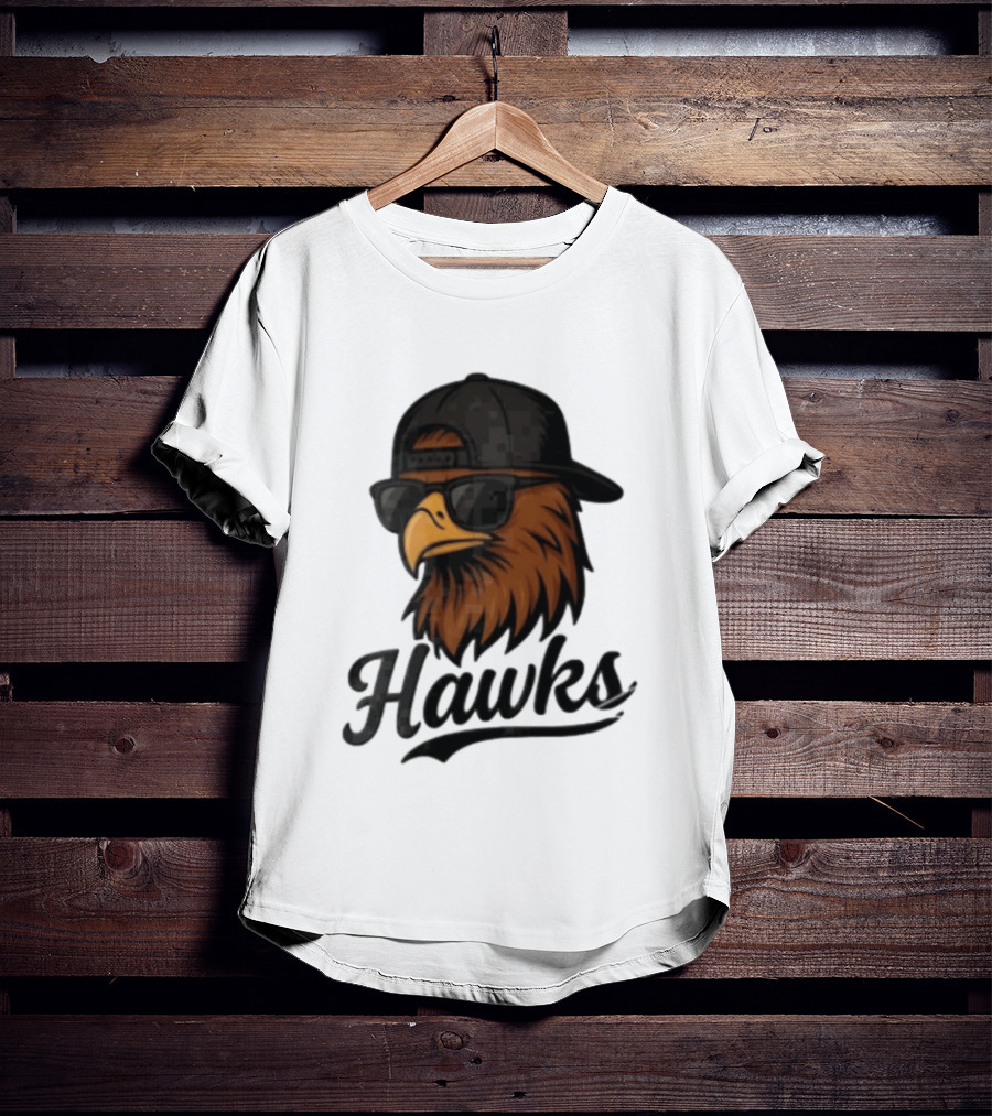 Hawks Eagle Wearing Sunglasses And Baseball Cap T-Shirt