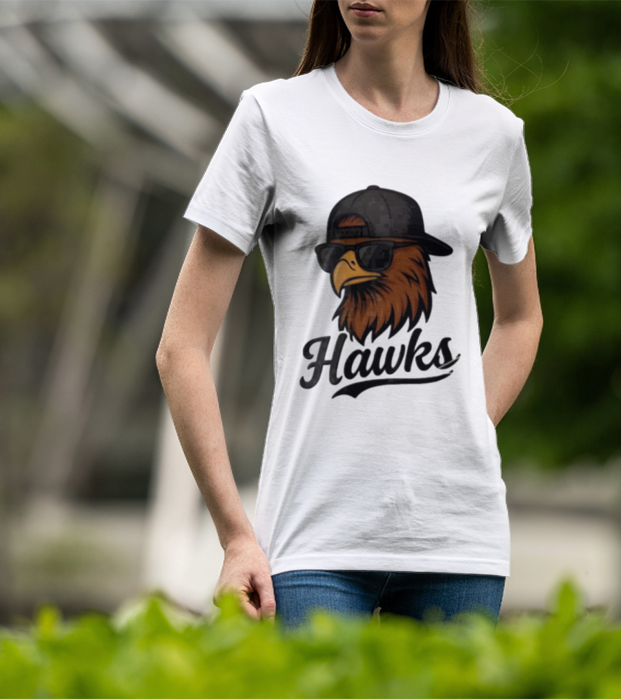 Hawks Eagle Wearing Sunglasses And Baseball Cap T-Shirt