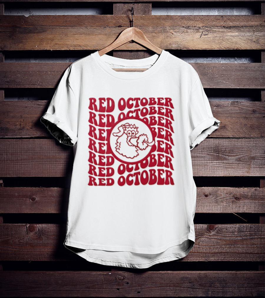 Philadelphia Phillies Red October 2023 Fan Gear With Phillie Phanatic T-Shirt