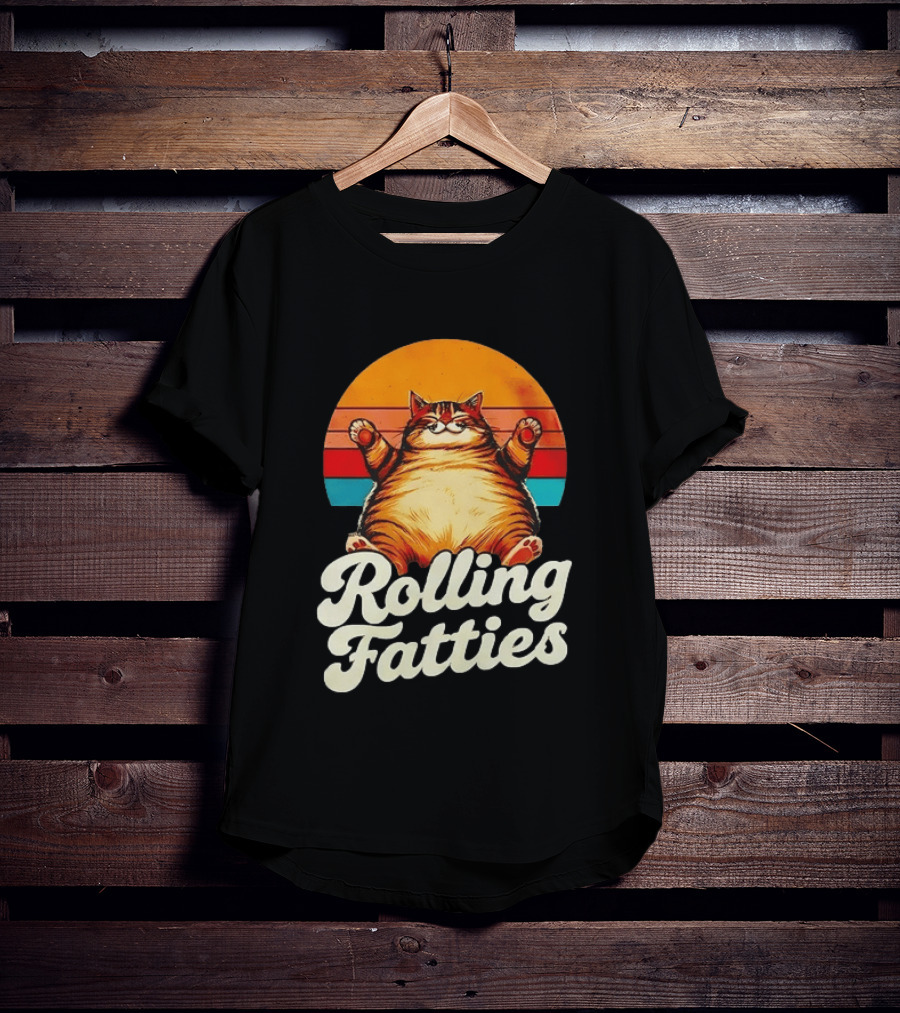 Rolling Fatties Vintage Sunset Cat T-Shirt