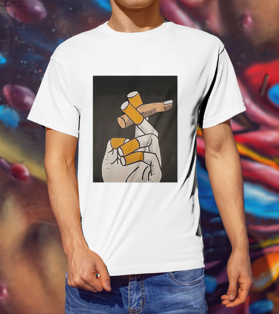 Hand With Cigarettes Smoker T-Shirt