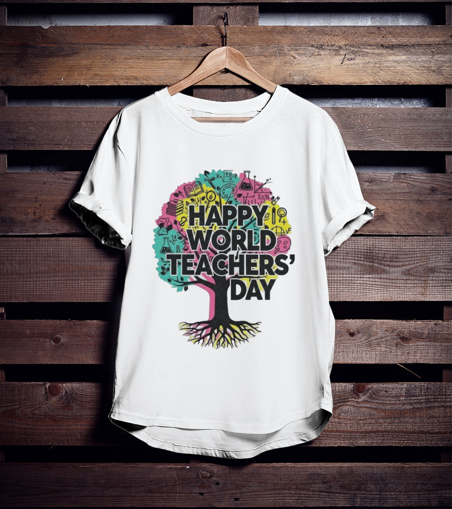 Happy World Teachers' Day Educational Tree T-Shirt