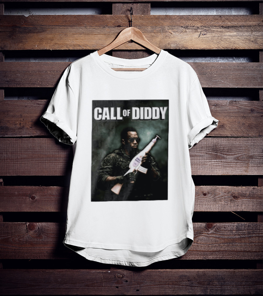 Call Of Diddy Sean Combs Parody Lotion Gun T-Shirt