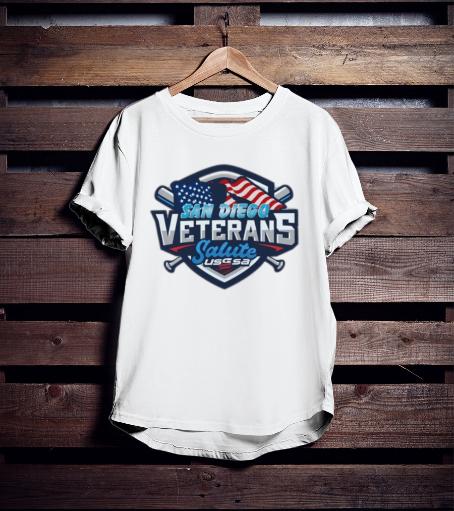 San Diego Veterans Salute USSSA Baseball Event American Flag T-Shirt