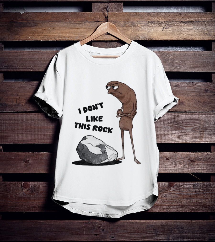 Marcus The Worm I Don't Like This Rock Grumpy Cartoon Expression T-Shirt
