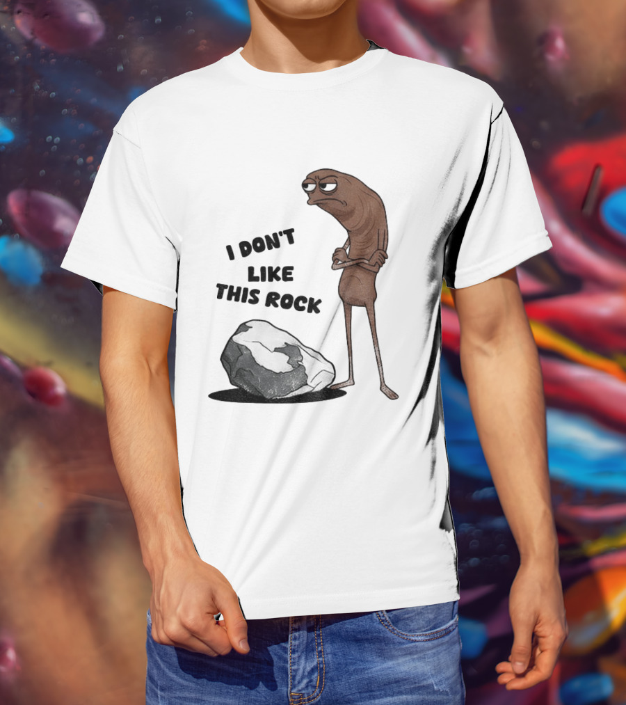 Marcus The Worm I Don't Like This Rock Grumpy Cartoon Expression T-Shirt