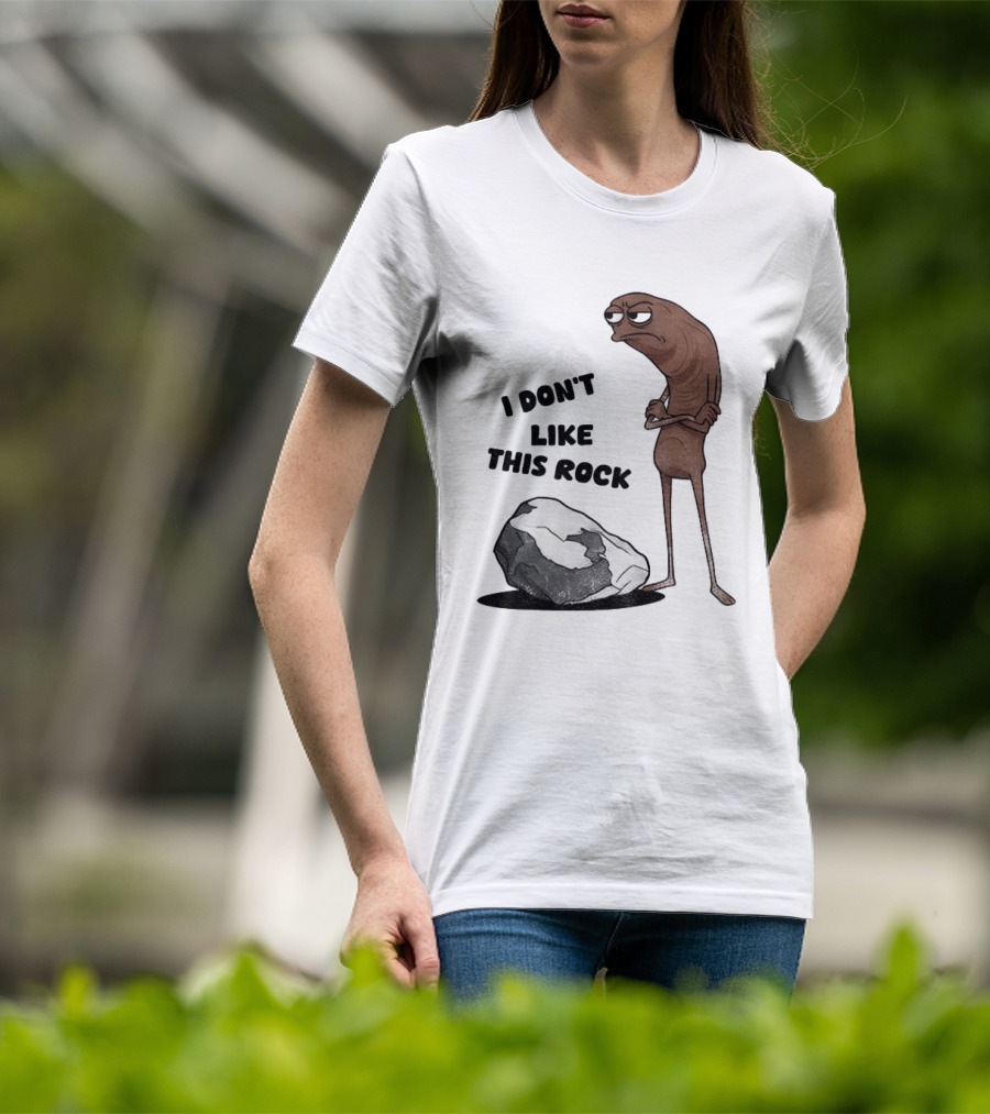 Marcus The Worm I Don't Like This Rock Grumpy Cartoon Expression T-Shirt