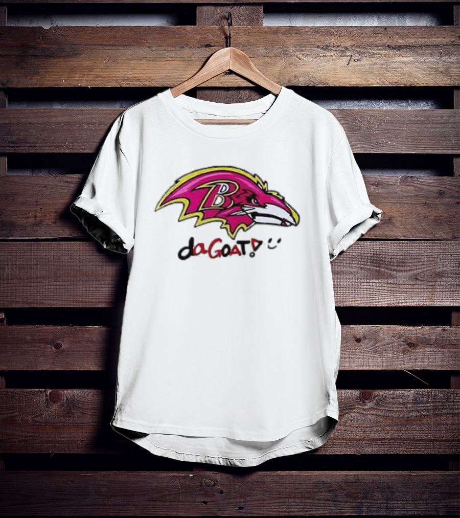 Baltimore Ravens Da Goat Pink Heroes Fighting Cancer T-Shirt