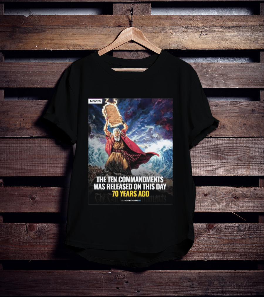 The Ten Commandments 1956 Cecil B. DeMille Epic Moses Parting Sea Anniversary T-Shirt