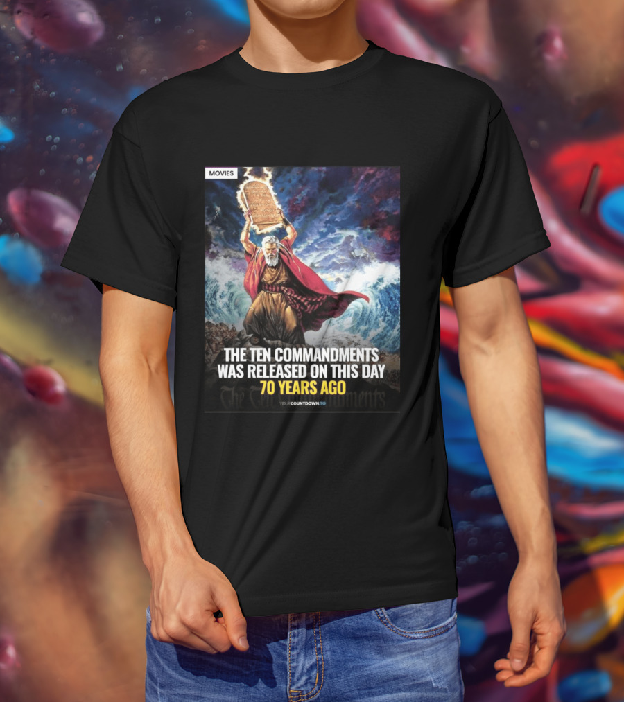 The Ten Commandments 1956 Cecil B. DeMille Epic Moses Parting Sea Anniversary T-Shirt