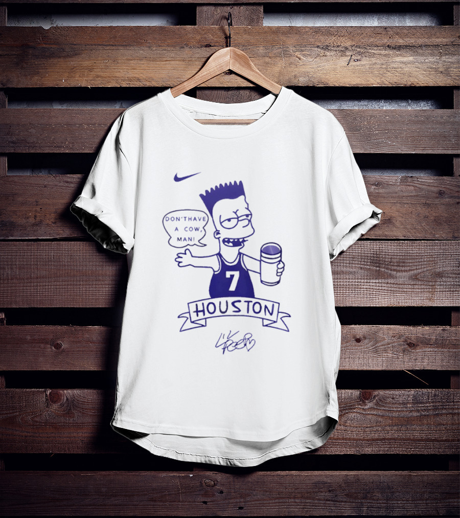 Bart Simpson Nike Houston 7 Don't Have A Cow Man Lil Peep T-Shirt