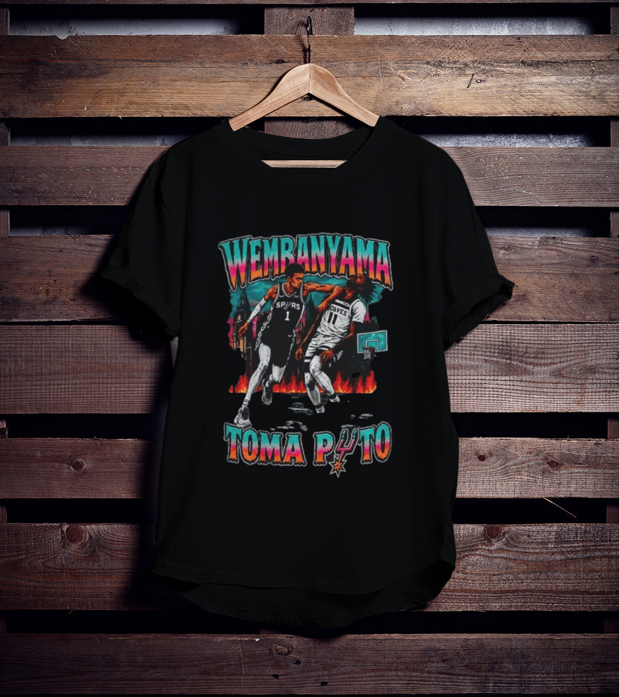 Wembanyama Spurs Basketball Toma P4to NBA 2026 Scene T-Shirt