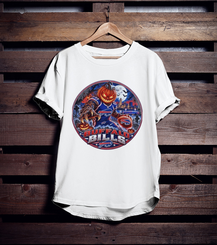 Buffalo Bills Halloween Jack O' Lantern Spooky Night Football T-Shirt