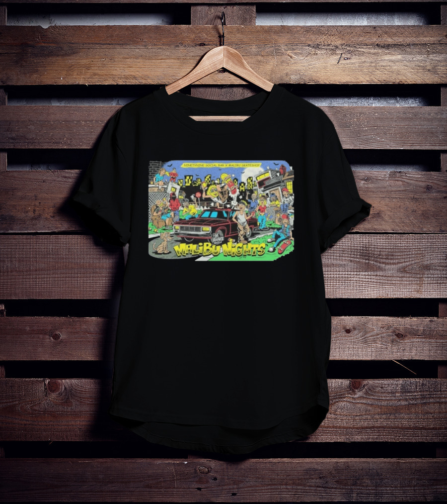 Malibu Nights NinetyNine Social Bar X Malibu Skateshop The Vigilante T-Shirt