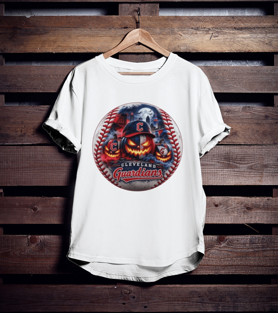 Cleveland Guardians Halloween Jack O' Lantern Spooky Baseball T-Shirt