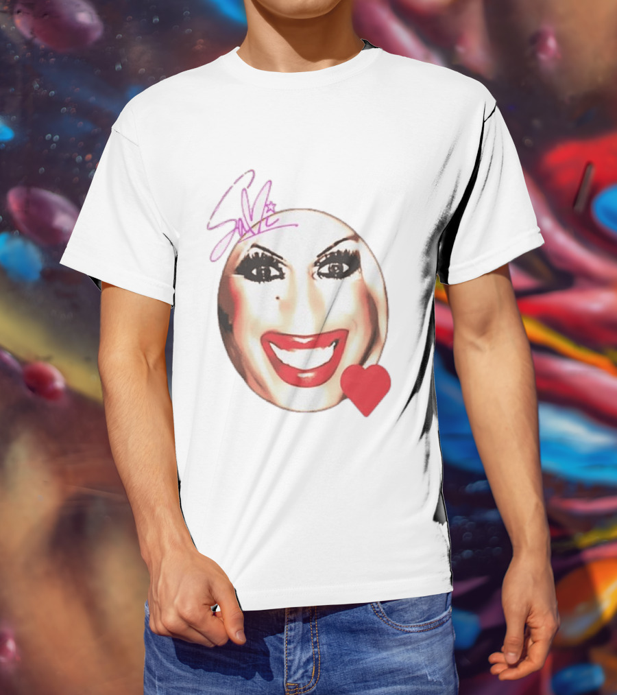 Save Signature Heavy Makeup Smile Red Heart T-Shirt