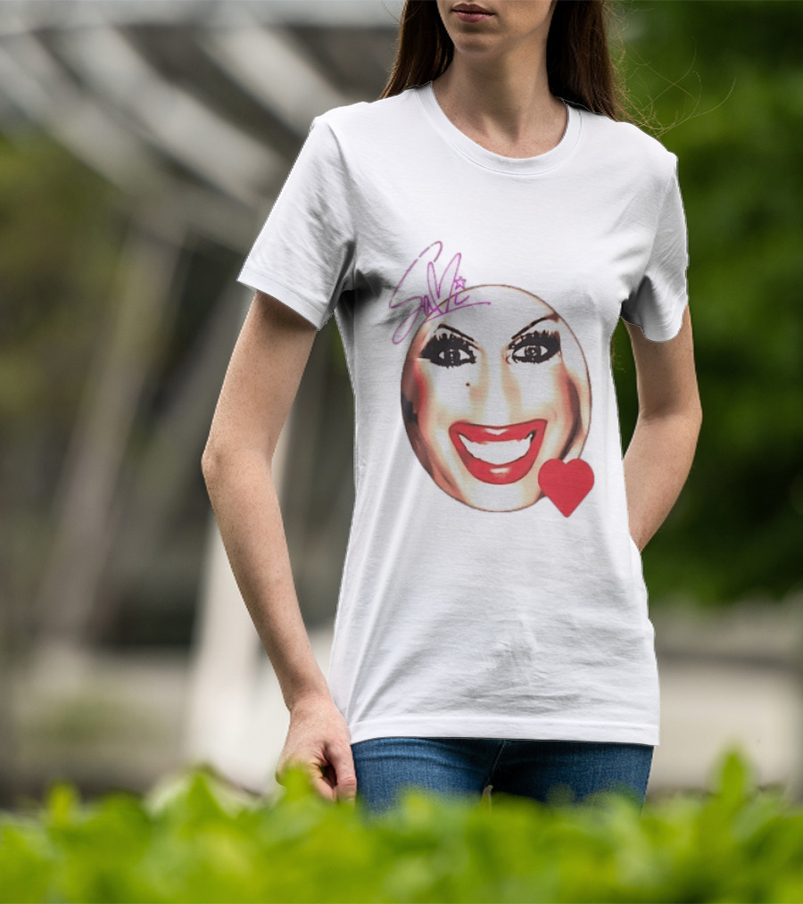 Save Signature Heavy Makeup Smile Red Heart T-Shirt