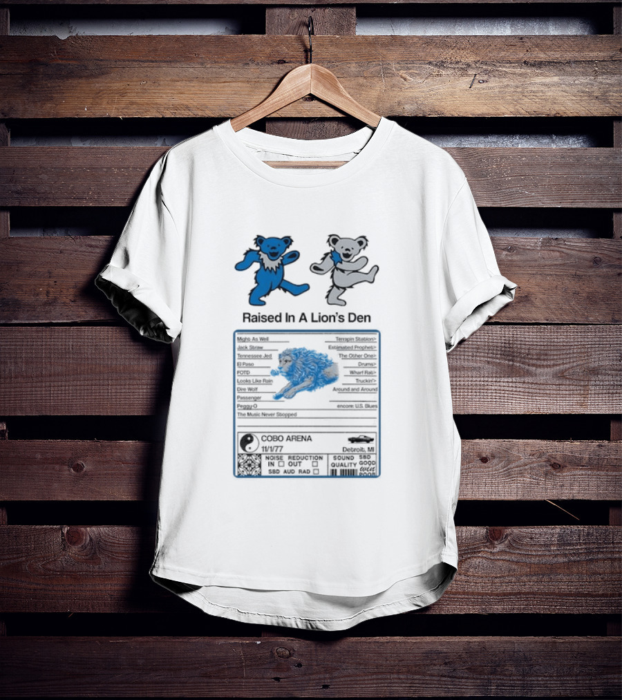 Grateful Dead Dancing Bears Raised In A Lion's Den Psychedelic Nutrition Facts T-Shirt